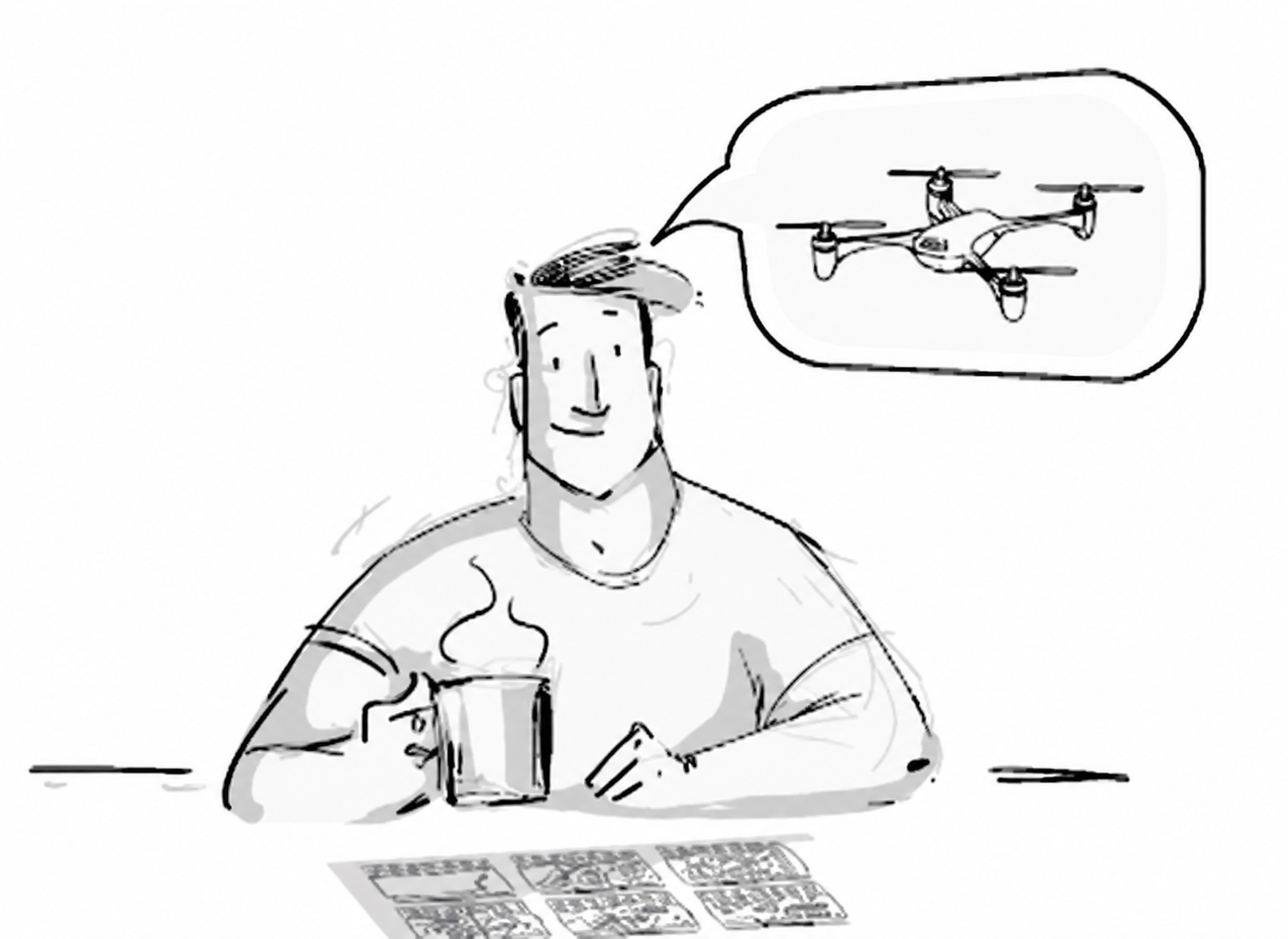 Forberedelse af en droneopgave ved skrivebordet
