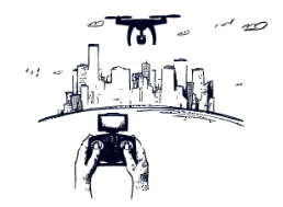 Drone og pilot under dataindsamling